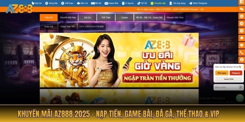 Khuyến Mãi AZ888 2025 - Nạp Tiền, Game Bài, Đá Gà, Thể Thao & VIP